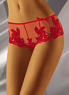 Hipster panty with shining leaf embroidery